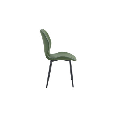 Lot de 4 chaises de salle à manger rétro en polyuréthane vert olive avec coussin spacieux et confortable. Plusieurs couleurs disponibles.