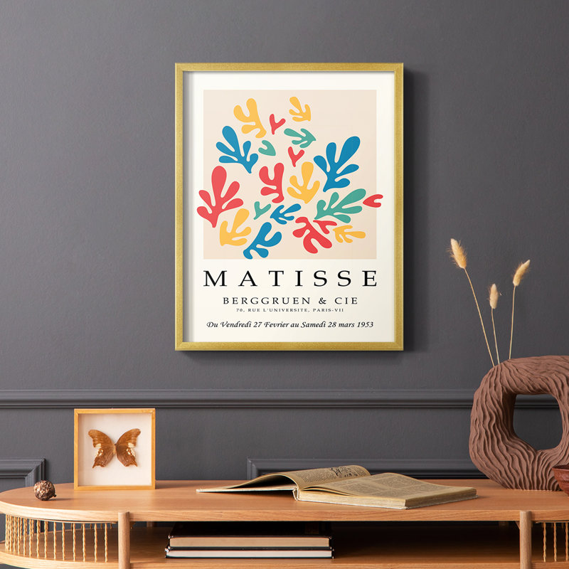 Matisse CECXLV, reproduction encadrée - bois massif, Or, H 14 po x l 11 po