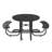 46-Inch Black Round Picnic Table With Umbrella Hole