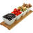 Elama Modern 5pc Appetizer and Condiment Server, 4 Serving Dishes and a Bamboo Server Black