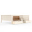 Grand lit de rangement avec tablettes et tiroirs, escalier de sécurité et rails, cadre de lit multifonctionnel, beige-1797735082