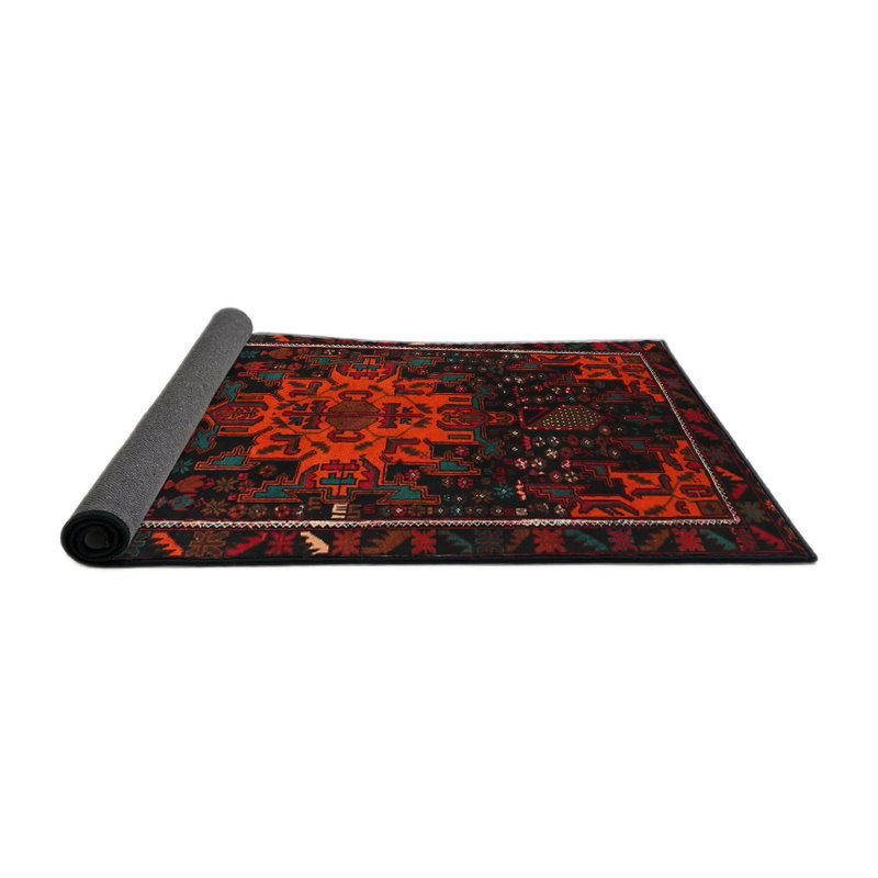 Tapis orange Southwestern, Rond 8 pi