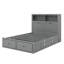 Lit plateforme relevable en bois avec station de charge de tête de lit à DEL avec rangement et deux tiroirs-628423203-628423204