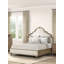 Très grand lit classique en chêne rustique classique avec pieds uniques, tête de lit tapissier pour les chambres traditionnelles et élégantes-203184831