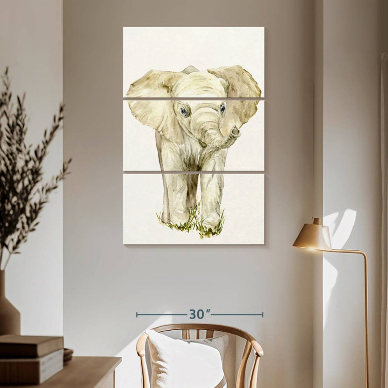 Brampt Baby Elephant I, 65" H x 42" W