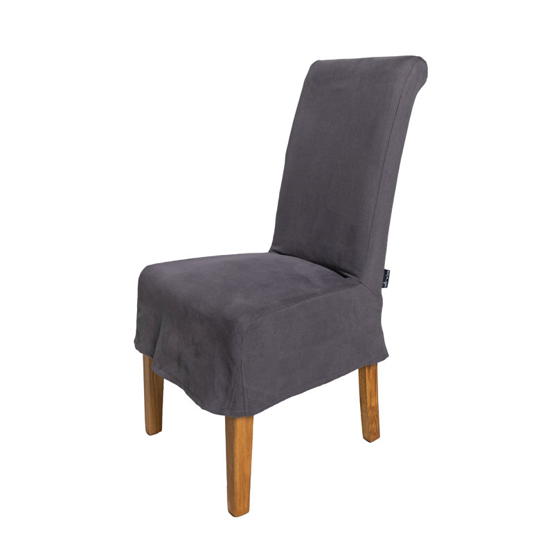 Gallego 47cm H Cotton Upholstered Side Chair, Dark Gray
