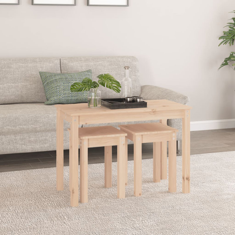 Tavin Solid Wood Nesting Tables, Oak