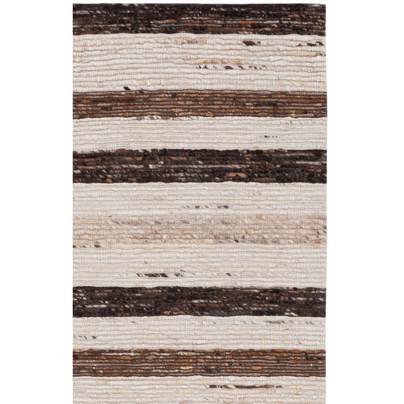 Tapis brun / beige fait à la main Grabowski Pafford, Rectangle 6 pi x 9 pi