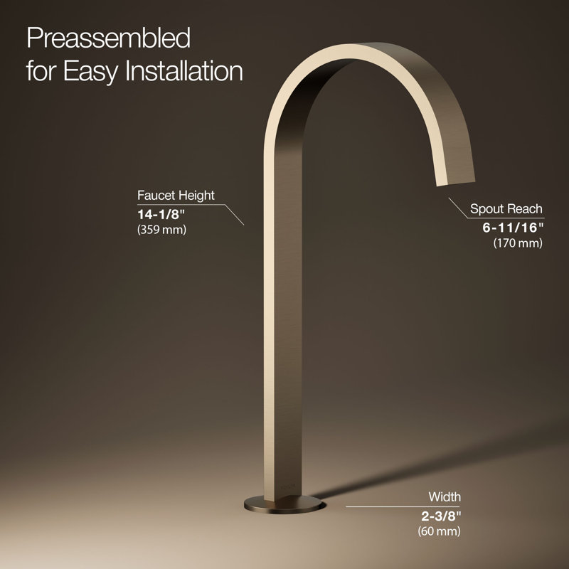 Components Bathroom Sink Spout With Ribbon Design, Bronze