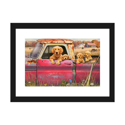 «Goldens And Truck» - Imprimé