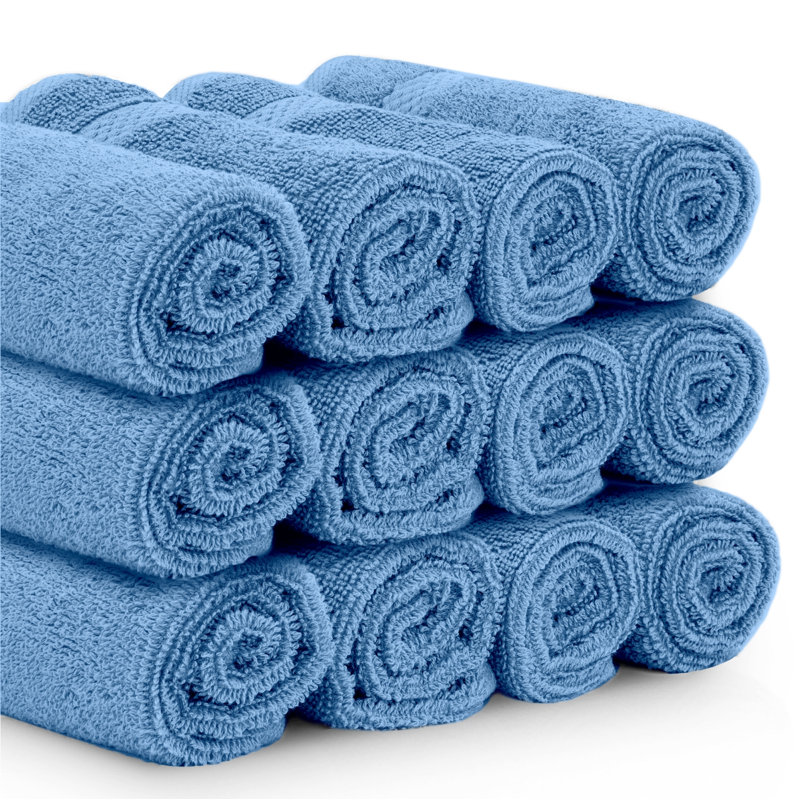 Essuie-mains 100% coton Aldene, Bleu clair