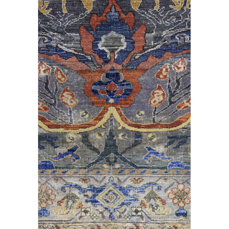 Tapis unique en laine 4 pi x 6 pi 3 po Silk Treasures