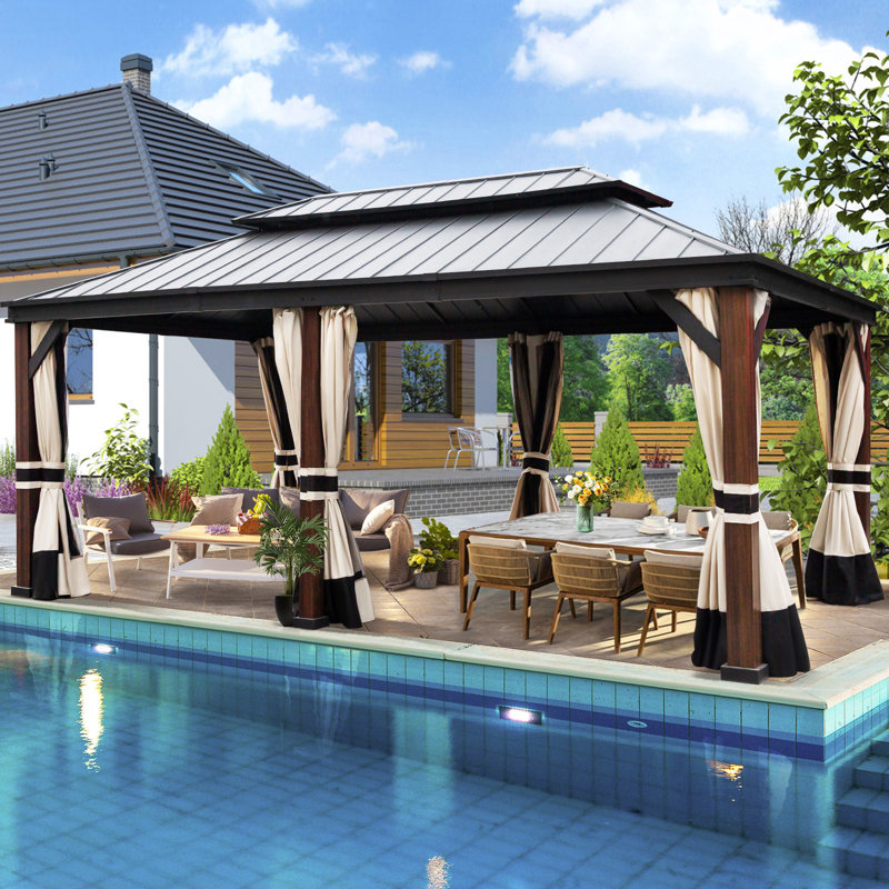20 pi L 12 pi. D Pavillon de jardin en aluminium