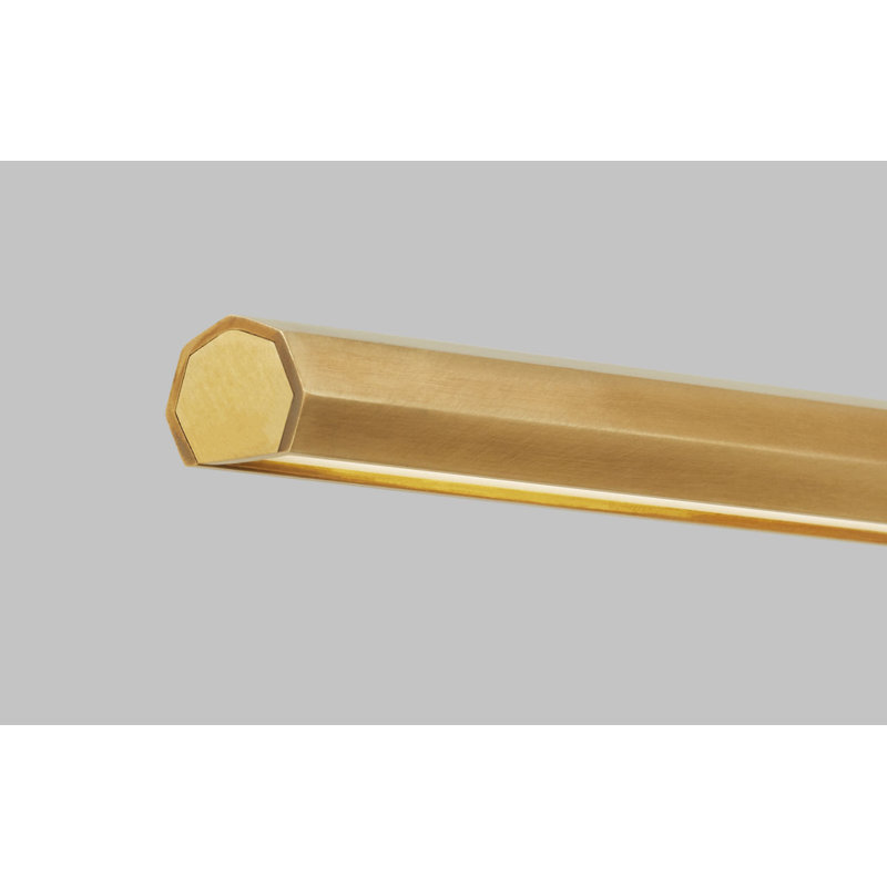 Plural Faceted Picture Light, Hand Rubbed Antique Brass, 0.7" H x 30" W x 8.9" D, 20.8
