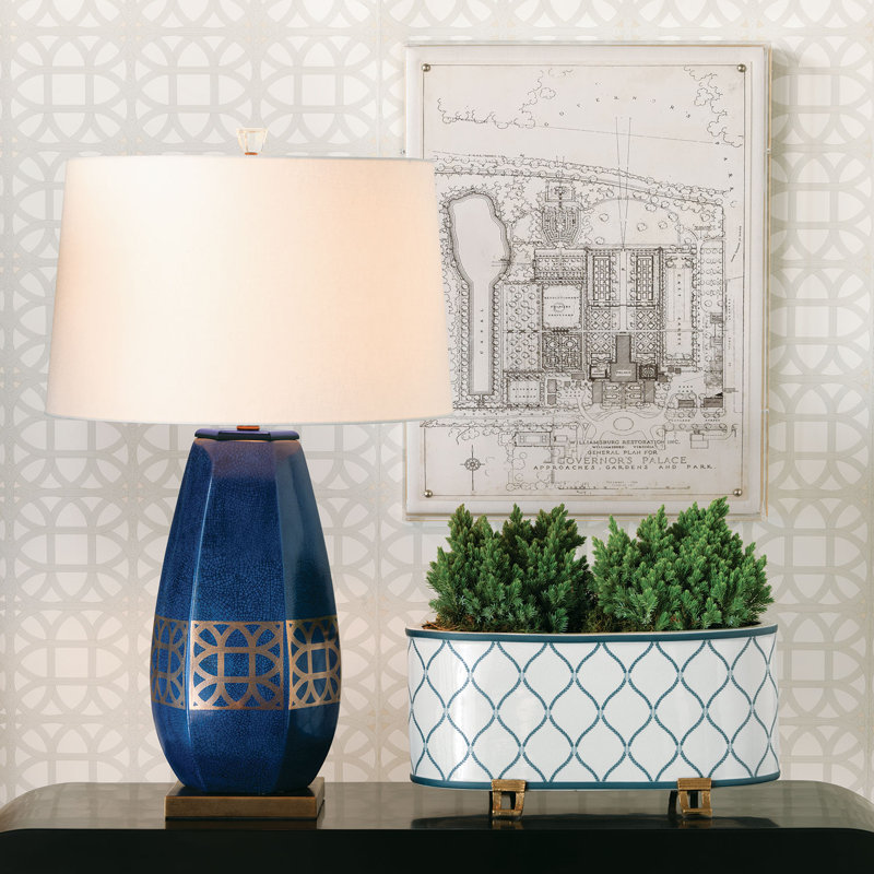 Lamerie Blue Table Lamp 32" H