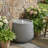 12.99"H Gray Polyresin Outdoor Water Fountain, Bowl-Shaped Water Feature with LED Light for Patio Deck Yard Decor