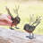 Set of Two Small Wire Winged Robin Decorative Ornament