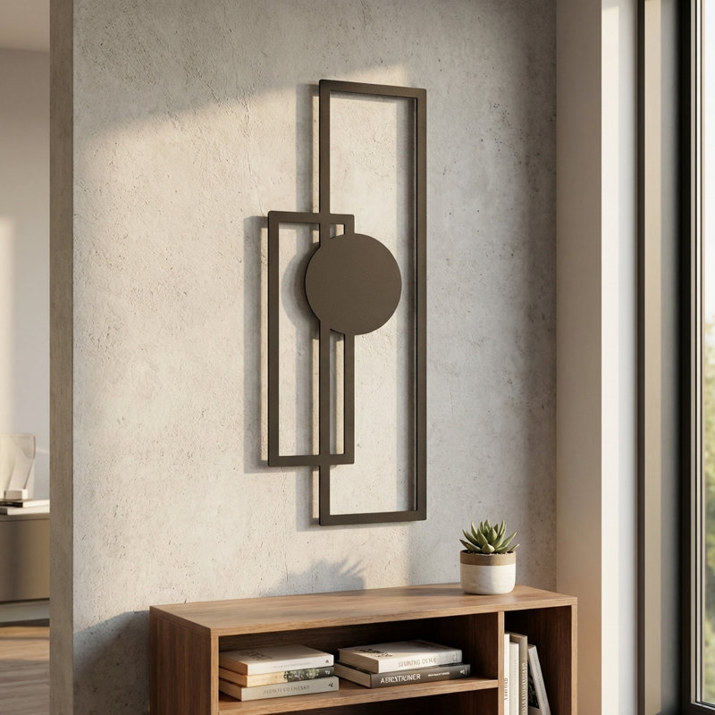 Trident Modern Metal Wall Art, Black, 33" H x 12" W x 1" D