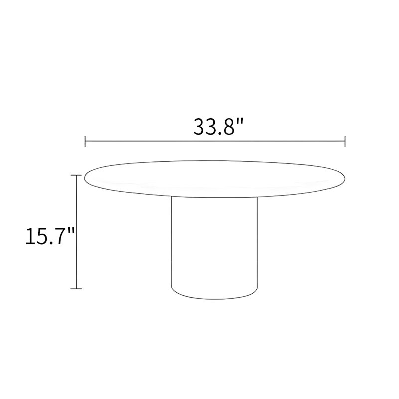 Table à thé ronde de style moyen-antique., Blanc
