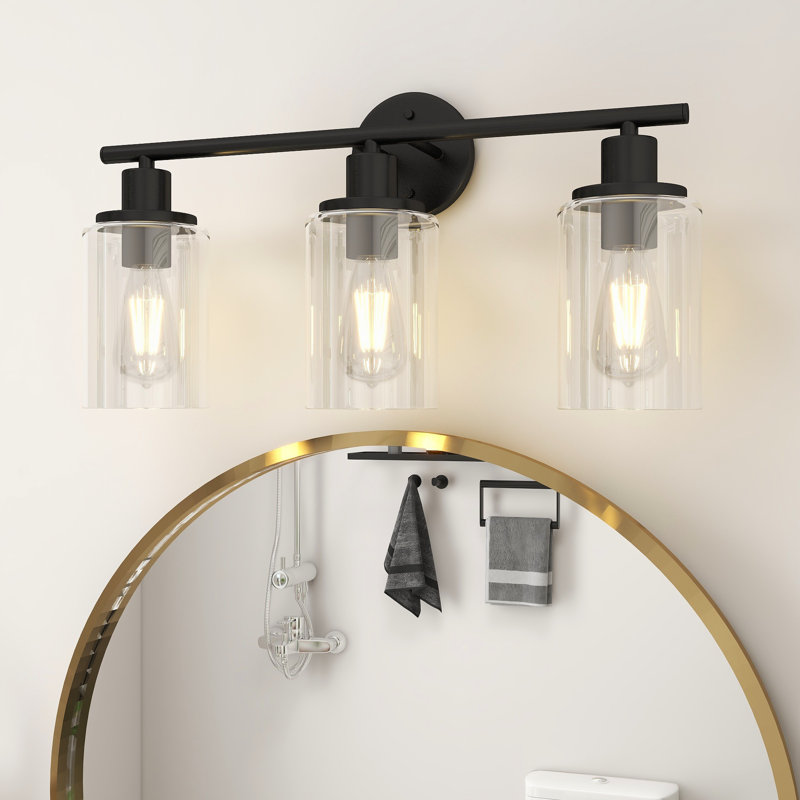 Ashod 3-Light Dimmable Matte Black Vanity Light
