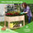 Wood Elevated Planter with Trellis