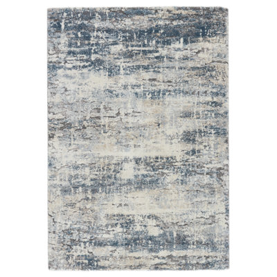Tapis bleu / gris Ferris Benton FRR01 (12 pi x 15 pi)