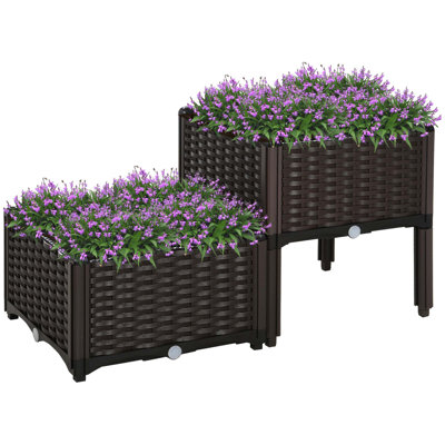 Versatile Self-Watering Raised Garden Bed for Various Plants and Spaces