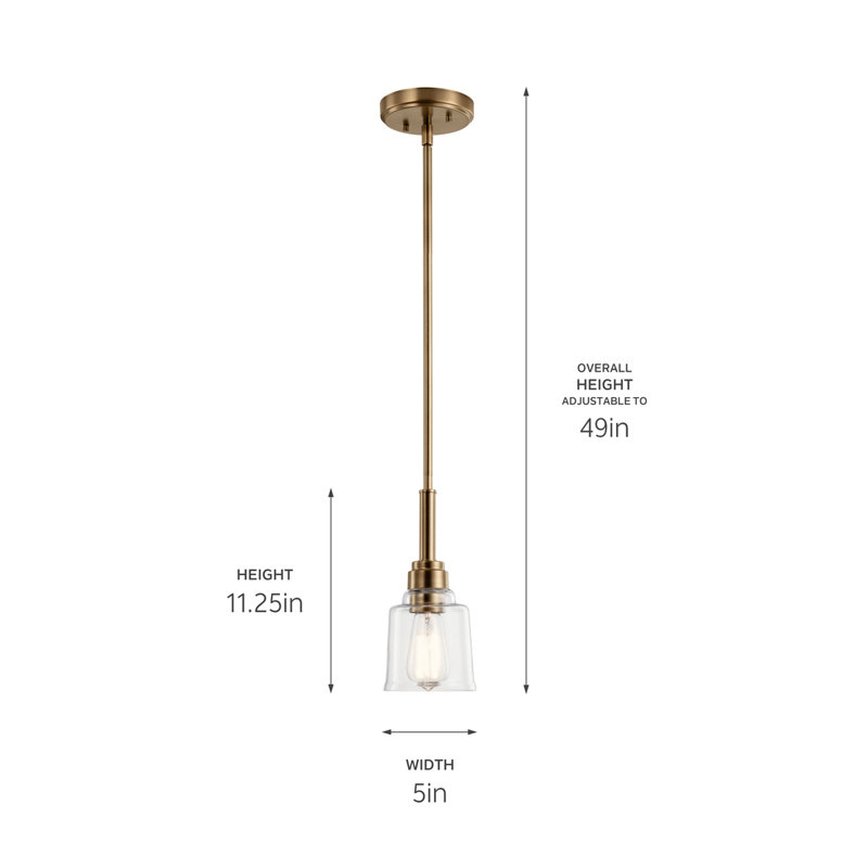 Aneris 1 - Light Single Pendant, Weathered Brass