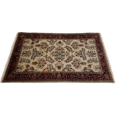 Panchita Hand Woven Cotton and Wool Floral and Oriental Area Rug