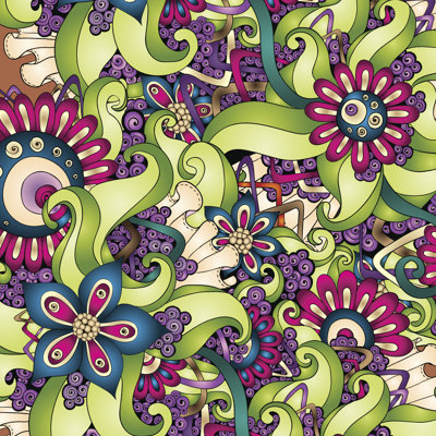 Reisterstown Seamless Floral Pattern Background by Jsnegi - Wrapped Canvas Print