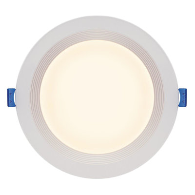 6-in. Slim Recessed LED Downlight, Colour Temperature Selection, Dimmable, Stepped Baffle, White Trim