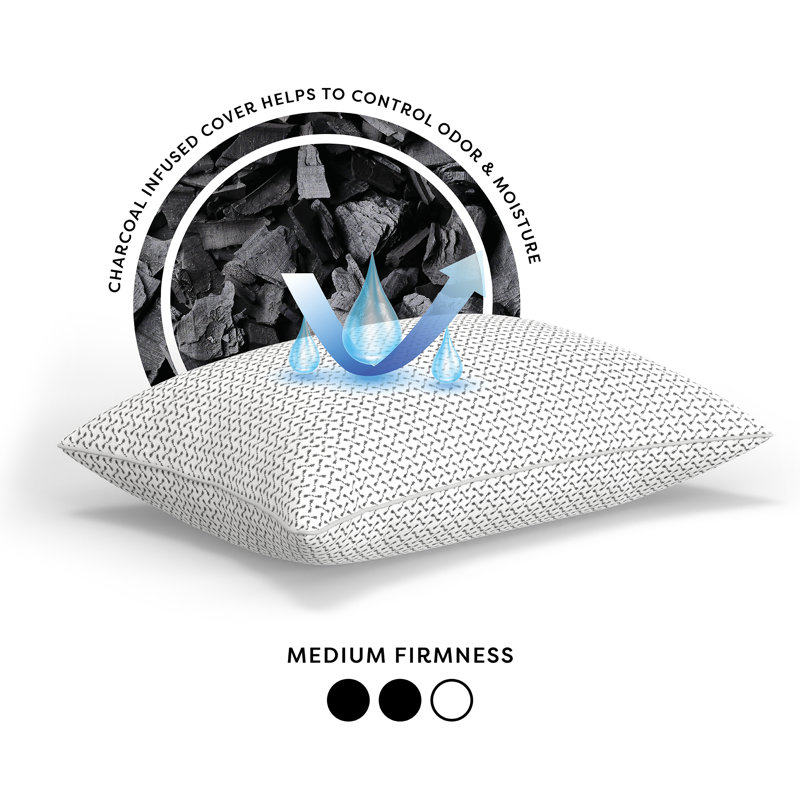 Jumbo Memory Foam Cluster Pillow with Charcoal Cover