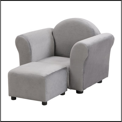 Kids Chair, Kids Upholstered Couch with ottoman by Ebern Designs