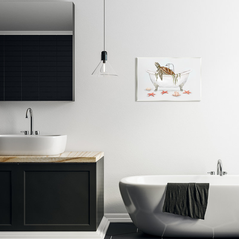 «Turtle Bathaign Sea Life Seaweed» par Ziwei Li, impression, H 13 po x l 19 po x P 0,5 po, Mdf