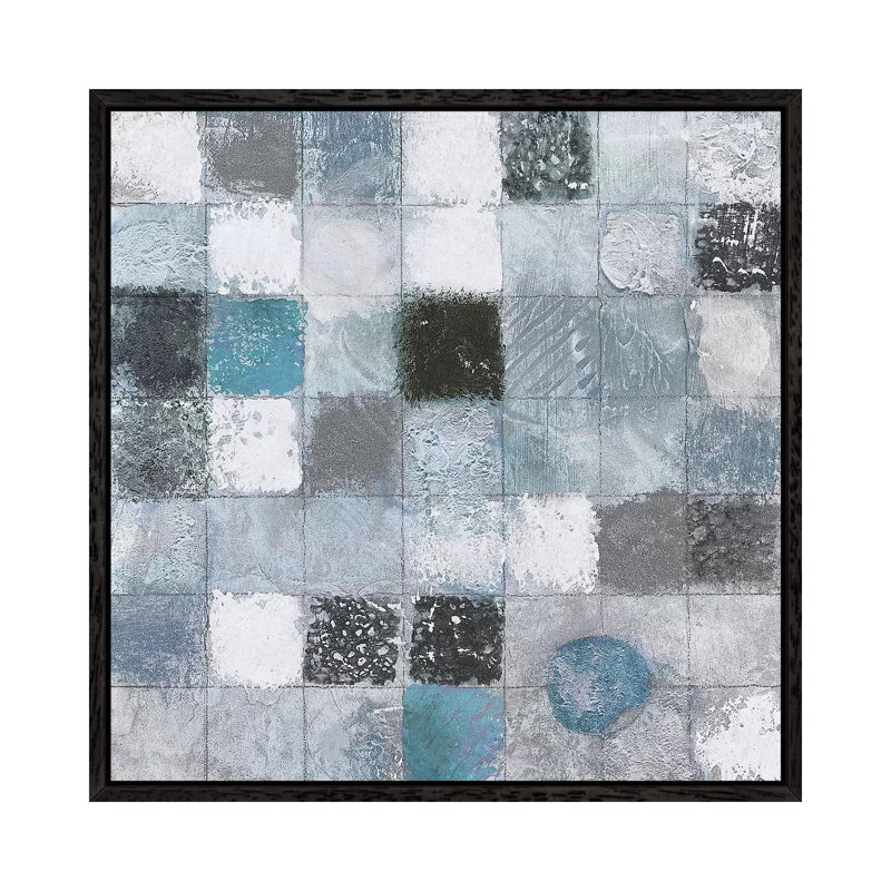 Blue Mosaic I by Tava Studios - Gallery-Wrapped Canvas Giclée on Canvas, 45.72 cm H x 45.72 cm W, Black Framed