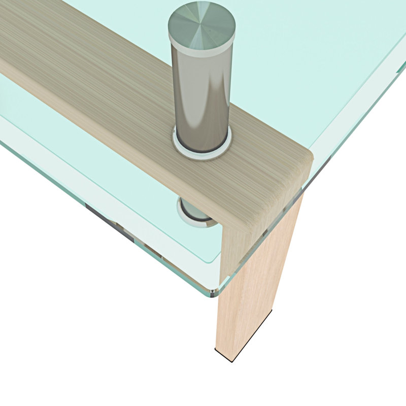 Rectangle Glass Coffee Table, Natural, Transparent