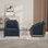 Fauteuil d'appoint rembourré avec base en bois (ensemble de 2)