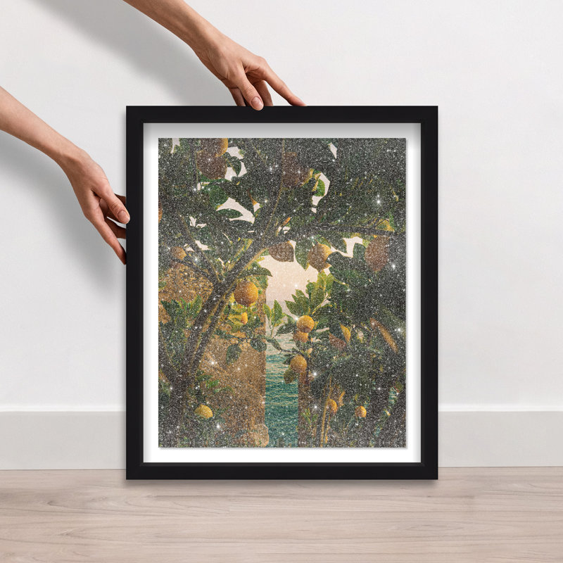 Under The Lemons Print by Oliver Gal, 17.5"H x 21.5"W, Black Shadowbox