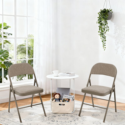 Fabric Padded Folding Chair, Upholstered Stackable Folding Chair Set