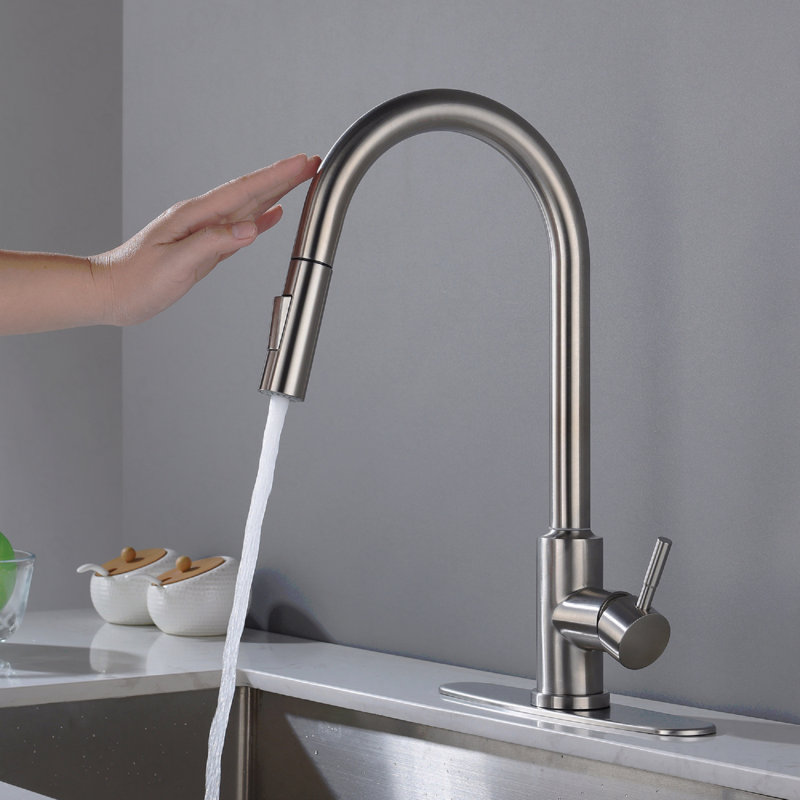 Robinet de cuisine tactile avec douchette rétractable