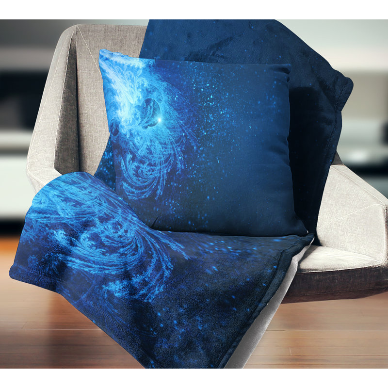  Coussin abstrait enneigé, 18 po x 18 po, Coussin décoratif