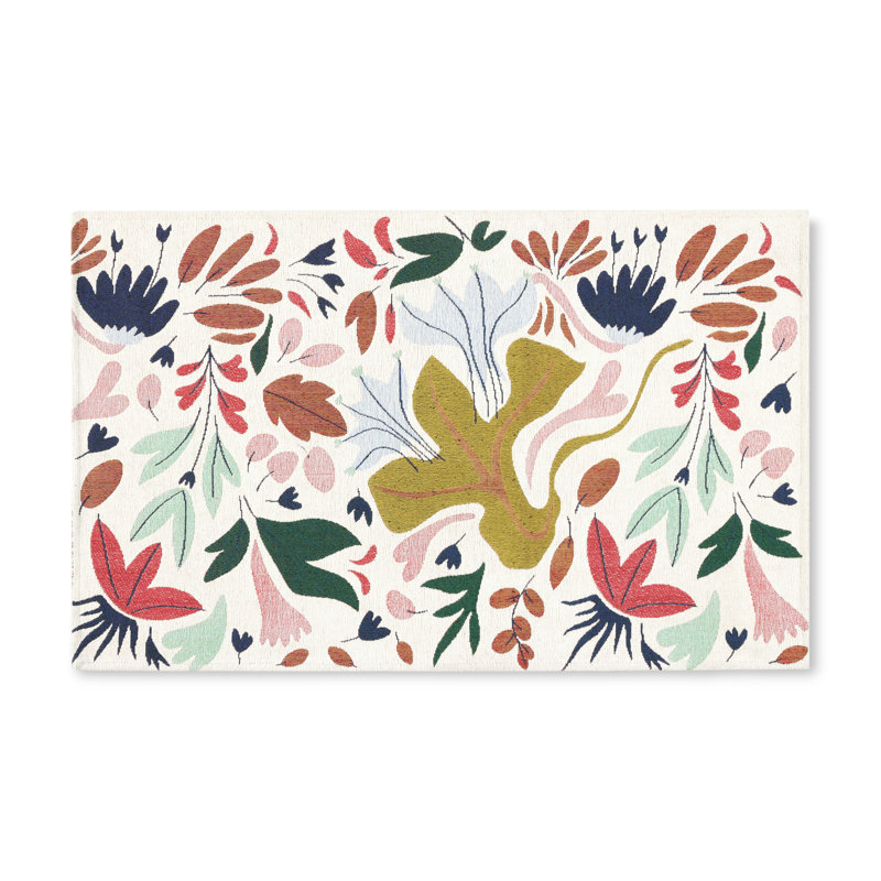 Town & Country Living Livie Floral Drip Everwash Washable Multi-Use Non-Slip Backing Decorative Rug, Rectangle 2' x 3'3"