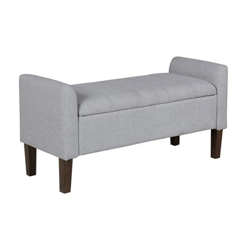 Flip-top Upholstered Storage Bench Light Grey 2 See below