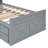Twin Size Wooden Bed with Storage Headboard and Outlets, Extendable with Twin Trundle and Three Drawers, Grey