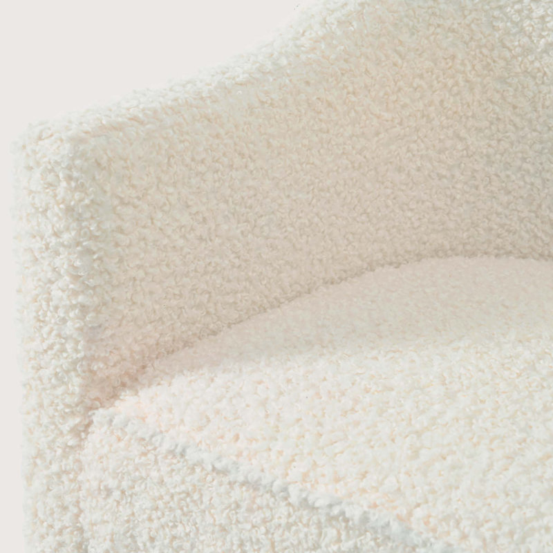 Chaise d'appoint incurvée Ryeli, Boucle blanc