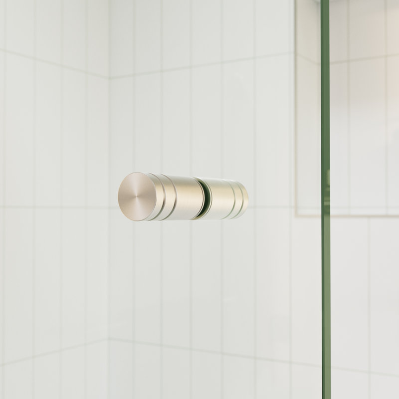 Albedo 31.5 in. x 58 in. Fully Frameless Glass Bathtub Shower Door, Brushed Nickel