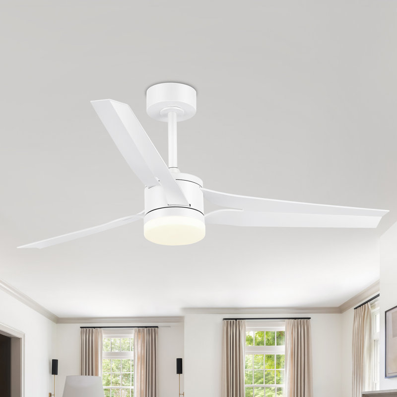 52-Inch Ceiling Fans With Lights And Remote, 3 Blades 6-Speeds Noiseless Reversible DC Motor, Modern Ceiling Fan For Farmhouse Bedroom Patio