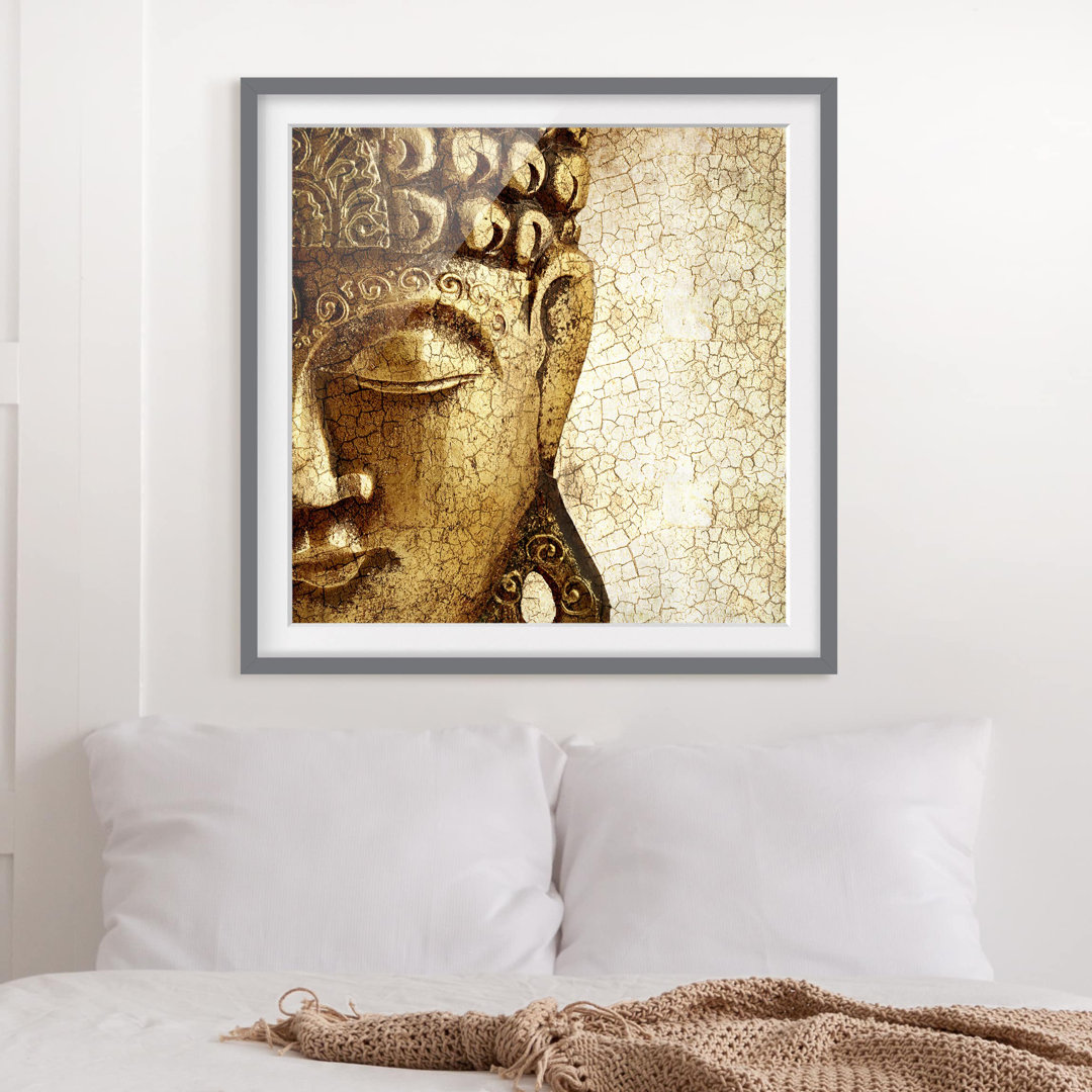 Gerahmtes Papierbild Vintage Buddha