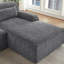 Canapé en chenille de 102 pouces, canapé luxueux en forme de L, simple et élégant, aucune installation requise-65719720-65719721