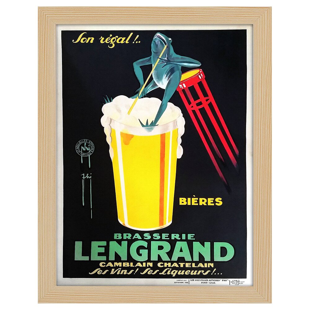 Leinwandbild Vintage Advertising Poster Brasserie Lengrand